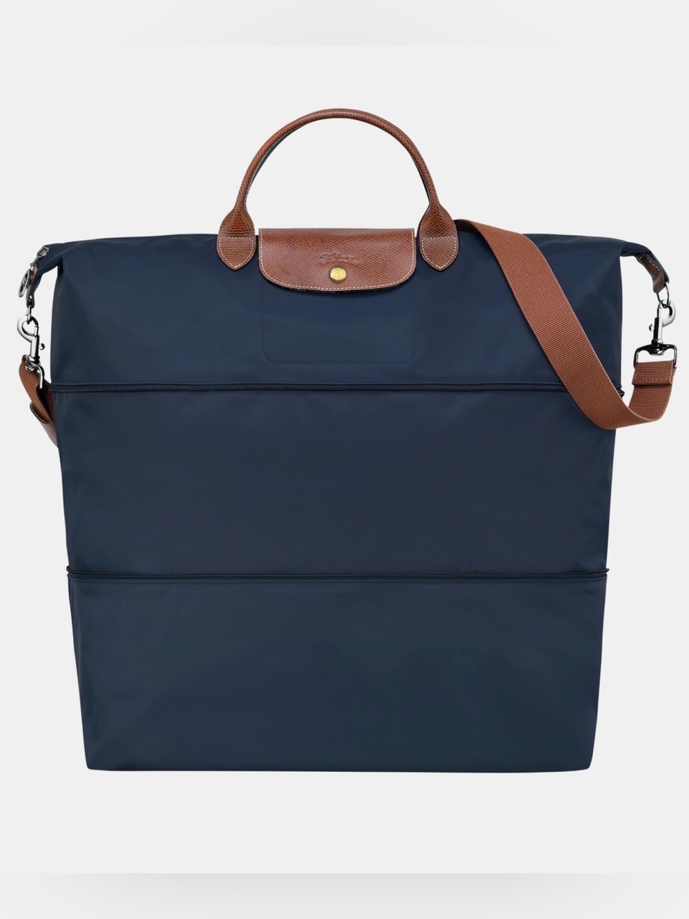 New Le Pliage Original Travel Bag Expandable Navy - Recycled Canvas